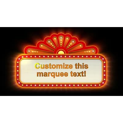 Theater Sign Lit Up Text motion graphic preview.