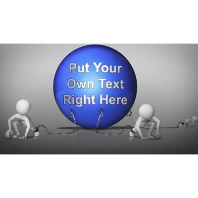 Figures Chained To Big Weight Ball Text motion graphic preview.