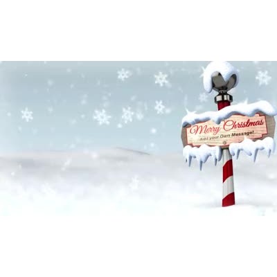 Snowy North Pole Sign Custom motion graphic preview.