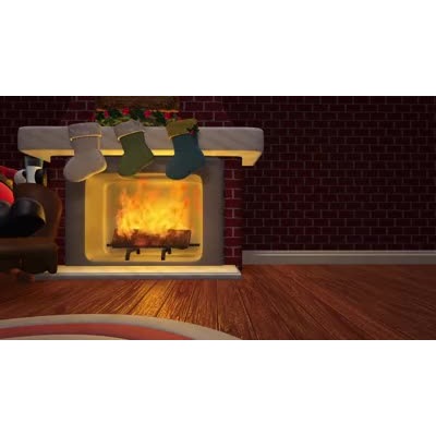 Cozy Holiday Fireplace motion graphic preview.