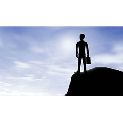 Businessman Looking Out From Cliff motion graphic preview.