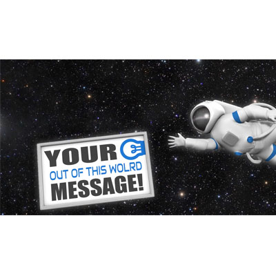 Astronaut Chasing Custom Sign motion graphic preview.
