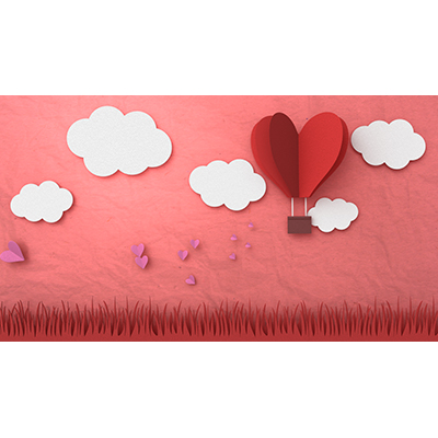 Heart Hot Air Balloon motion graphic preview.