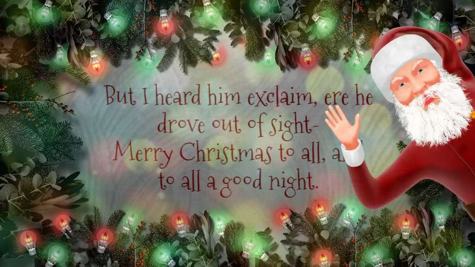Christmas Lights Santa motion graphic preview.