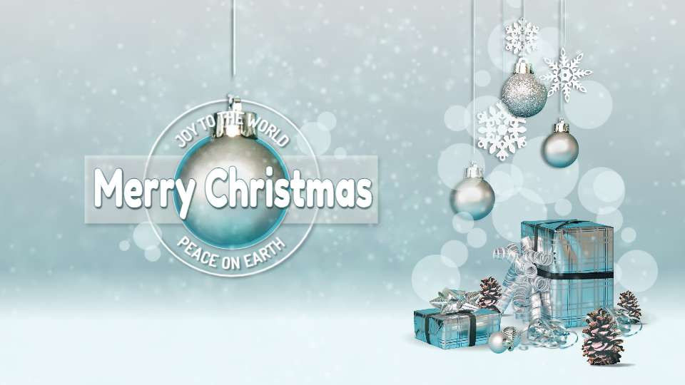 Blue Christmas Decorations motion graphic preview.