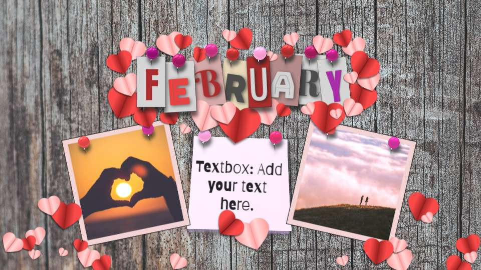 February Calendar Valentine motion graphic preview.
