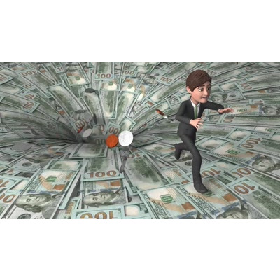 Businessman Run From Money Hole motion graphic preview.