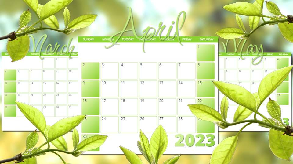 Spring Calendar Leaves Video motion graphic preview.