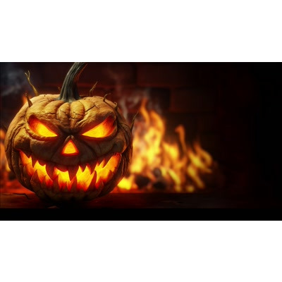 Spooky Glowing Jack O Lantern Video motion graphic preview.