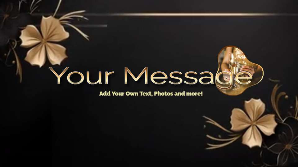 Golden Flowers Border Video motion graphic preview.