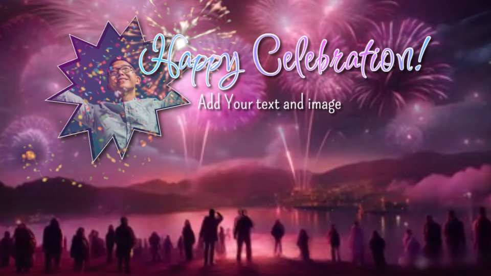 New Year Fireworks Video motion graphic preview.