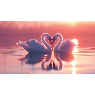 Swan Heart Sunset Video motion graphic preview.