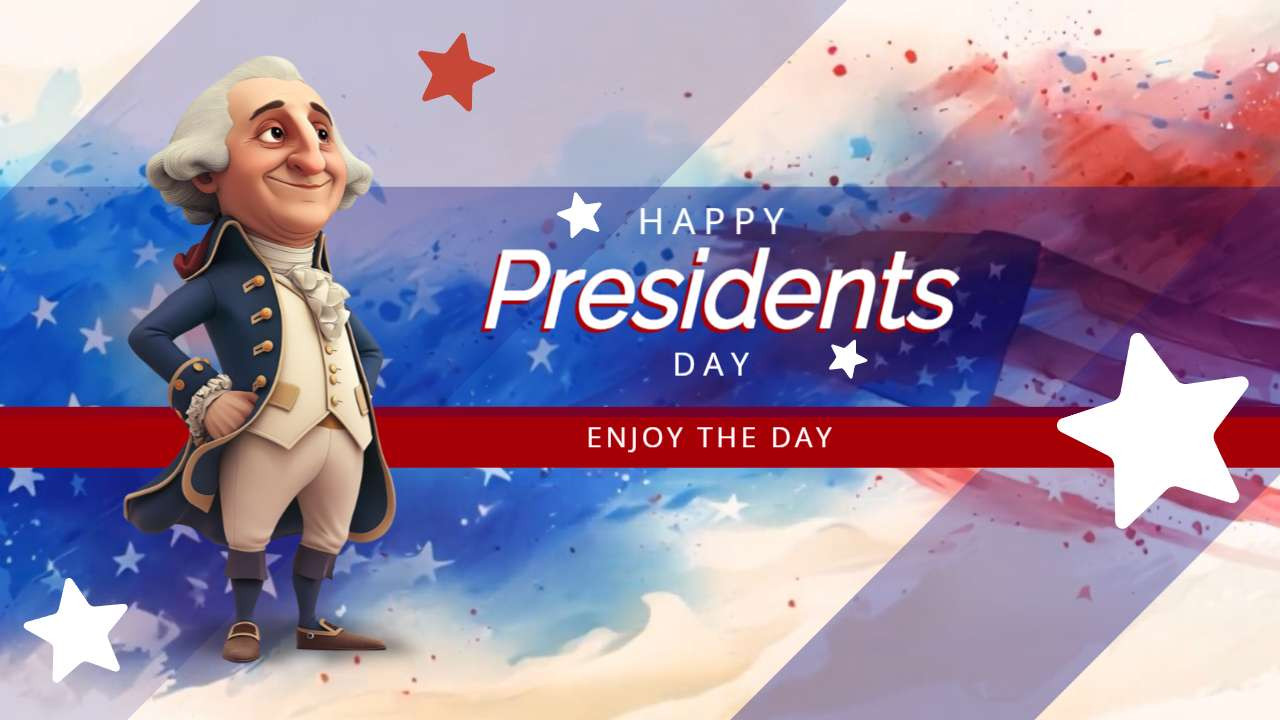 Watercolor Presidents Day Editable Video motion graphic preview.