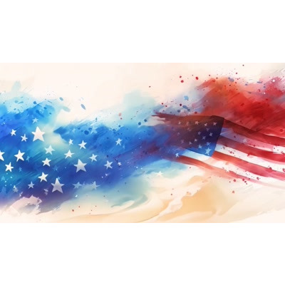 American Flag Watercolor Video motion graphic preview.
