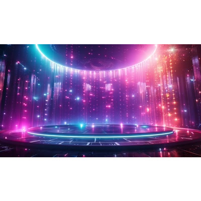 Neon Rainbow Stage Video motion graphic preview.