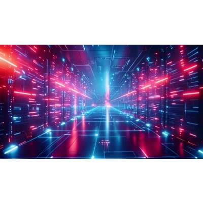 Digital Information Hallway Video motion graphic preview.
