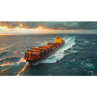 Cargo Ship Ocean Transport Video motion graphic preview.