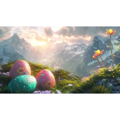 Easter Eggs on High Video motion graphic preview.