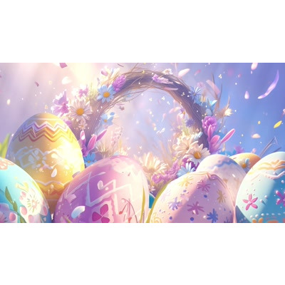 Easter Wreath Video motion graphic preview.