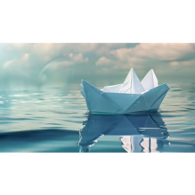 Paper Boat On The Water Video motion graphic preview.