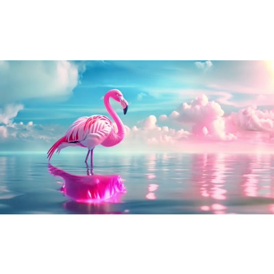Pink Flamingo Sunrise Video motion graphic preview.