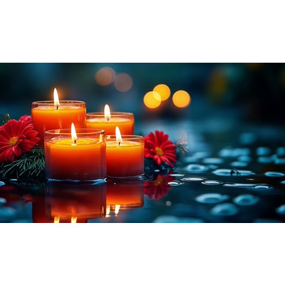 Candles On A Pond Video motion graphic preview.