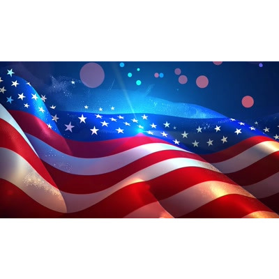 A Video of a Stylized USA Flag Waving motion graphic preview.