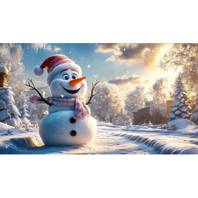 Christmas Snowman Motion Background motion graphic preview.