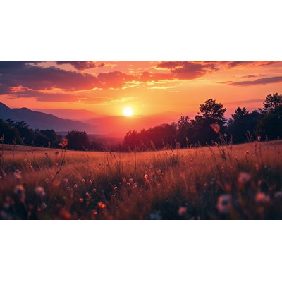 Sunset Meadow Video Background for Presentations motion graphic preview.