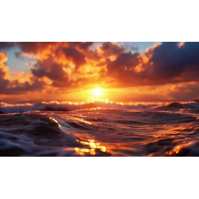 Sunset Waves Video Background for Relaxing Presentations motion graphic preview.