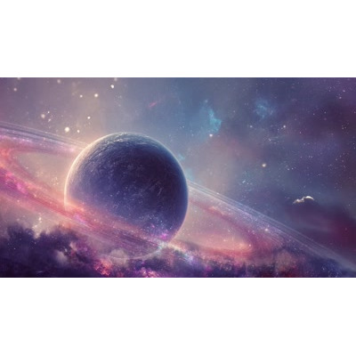 Ringed Planet Cosmic Visuals motion graphic preview.