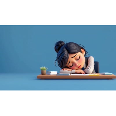 Sleeping Businesswoman – Workplace Wellness Video Background motion graphic preview.
