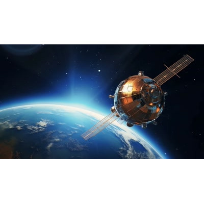 Satellite Orbiting Earth – Space & Technology Video Background motion graphic preview.