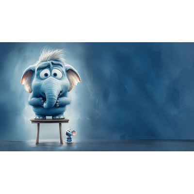 A Video of a Scared Elephant and Mouse motion graphic preview.