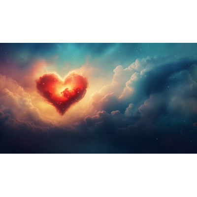 Heart-Shaped Nebula – Celestial Love Video Background motion graphic preview.