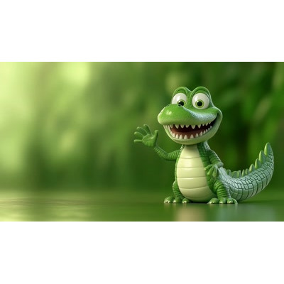 A Video Background of a Cheerful Crocodile Animation motion graphic preview.