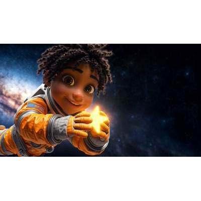 A Video Background of a Kid Catching Star Adventure motion graphic preview.