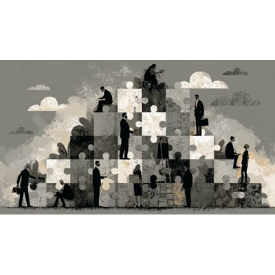 Business Teamwork Puzzle Wall Video Background motion graphic preview.
