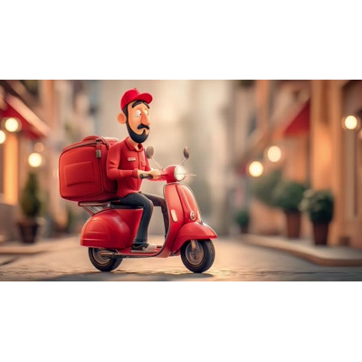 Delivery Scooter Animation motion graphic preview.