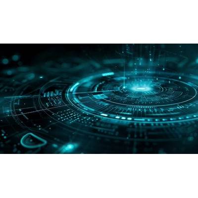 Video Backgroud of a Spinning Data Wheel motion graphic preview.
