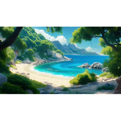 A Video of a Hillside Beach Serenity motion graphic preview.