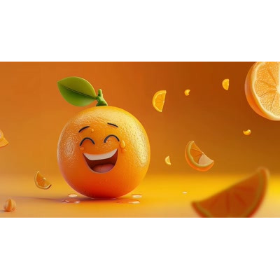A Video Background of a Happy Orange Character motion graphic preview.