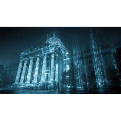A Video Background of  a Digital Government Cyber Building motion graphic preview.