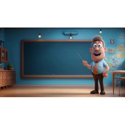 A Video Background of a Animated Classroom Professor motion graphic preview.