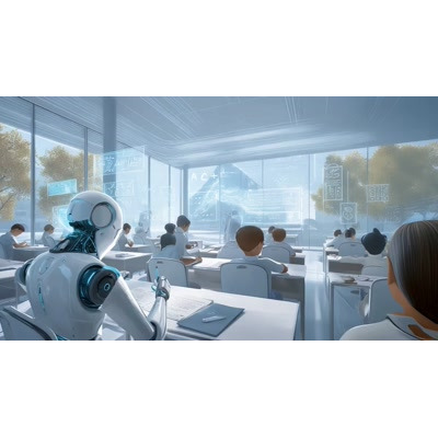 A Video Background of a Futuristic Classroom motion graphic preview.