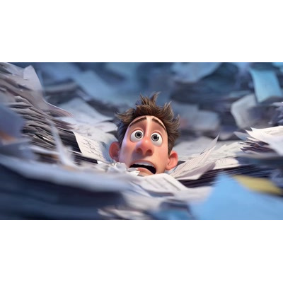 A Video of a Man Overwhelmed By Work motion graphic preview.
