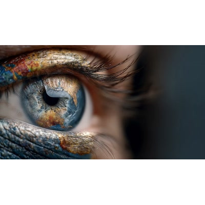 A Video Background of the Earth inside an Eye motion graphic preview.