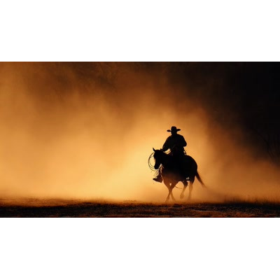 A Video Background of Cowboy Riding Horse motion graphic preview.