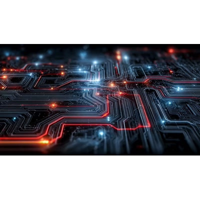 Futuristic Circuitry Video Background motion graphic preview.