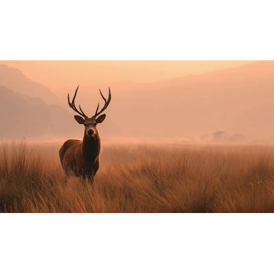 A Video of a  Majestic Deer in a Sunset Landscape motion graphic preview.
